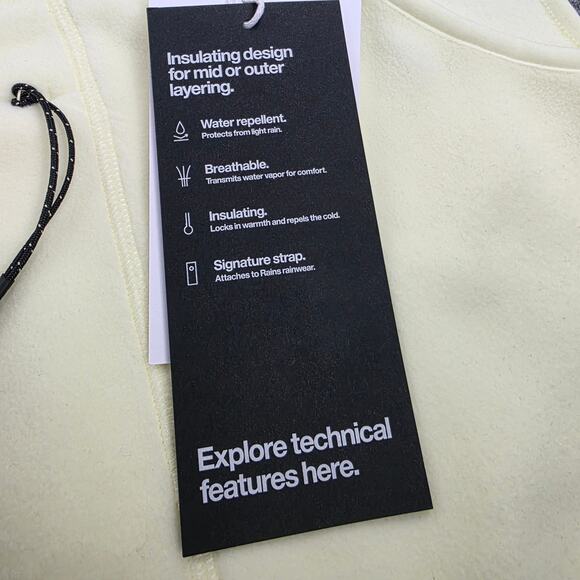 RAINS Vest Unisex Medium Yellow Breathable Insulated Water Repellent Fleece - Picture 3 of 16